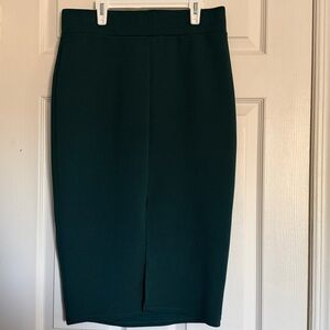 Charlotte Russe Dark Green Ribbed Pencil Skirt